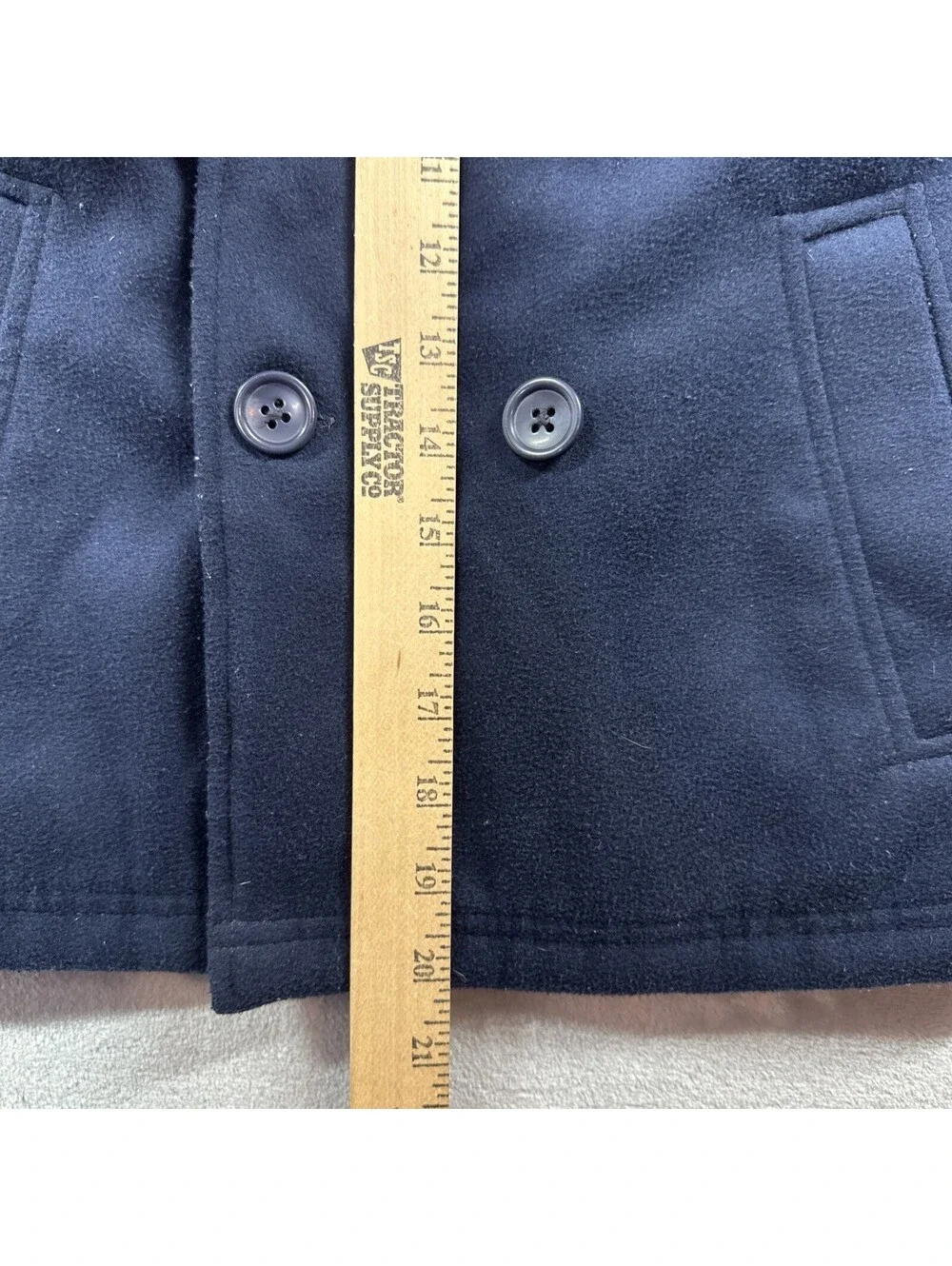 London Fog Gray Double Breasted Pea Coat Jacket Size 5 / 6 Pockets Lined